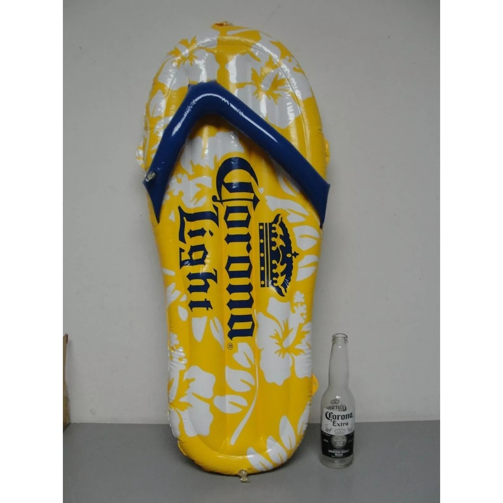 CORONA LIGHT BEER POOL INFLATABLE FLIP FLOP 32" LONG BAR MANCAVE DECORATION NEW